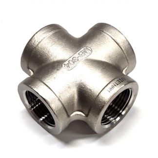 7CR112, 1-1/2" FPT CROSS STAINLESS STEEL