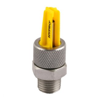 XT024, BOOM XTENDER NOZZLE 1/4" MPT STAINLESS YELLOW