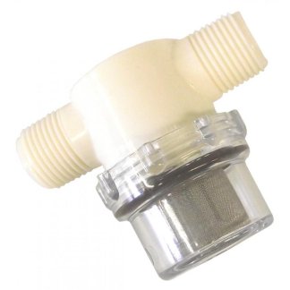 3350-0082F, 1/4" FPT / 1/2" MPT LOW-PROFILE STRAINER WITH 80 MESH SCREEN & VITON GASKET (CLEAR BOWL)