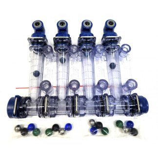 SMSS4-PE38, VISAGAUGE II KIT OF 4 LIQUID COLUMNS, 1/2" FNPT INLET X 3/8" PTC OUTLET