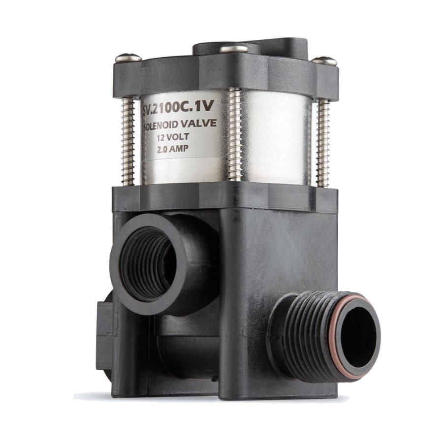 SV.2100C.1V, 2100C 2-WAY MANIFOLD STYLE VALVE, 3/4" NPT INLET & BYPASS, 1/2" NPT (F) OUTLET, 125 MAX PSI, SPADE CONNECTIONS