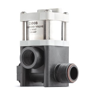 SV.2500B.1, 2500B 2-WAY MANIFOLD STYLE VALVE, 3/4" NPT INLET & BYPASS, 1/2" NPT (F) OUTLET, 100 MAX PSI, SPADE CONNECTIONS