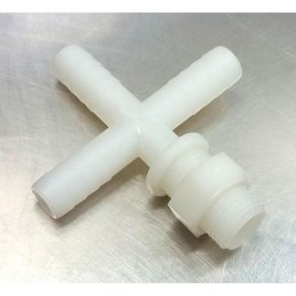 T12CP, 1/2" CROSS BARB X 11/16" NOZZLE THREAD